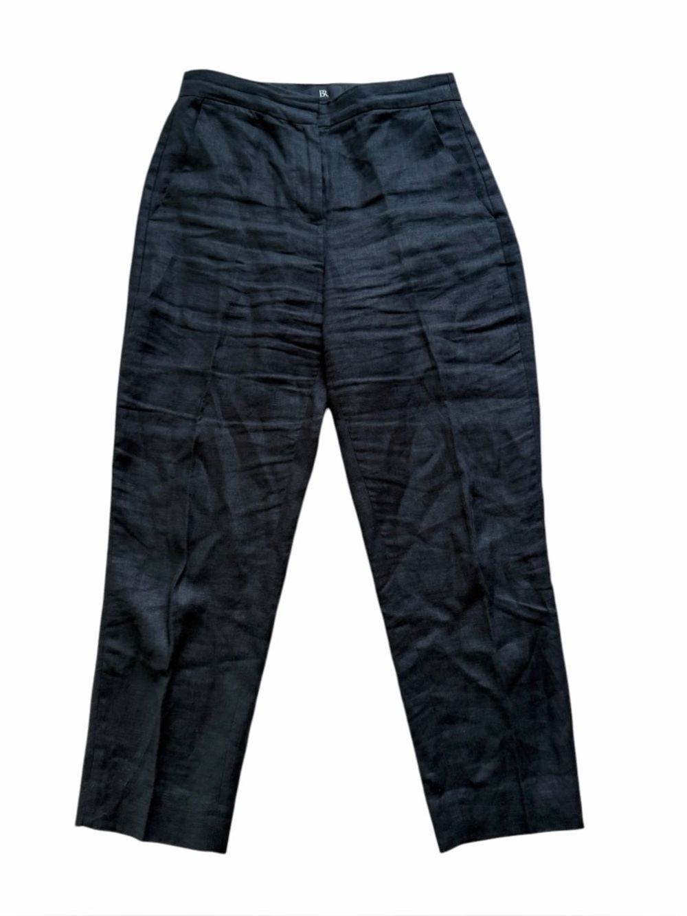 Banana Republic Linen Pants Womens 4 Black Straight Leg Lightweight Minimalist
